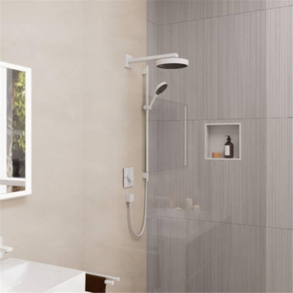 Hansgrohe XtraStoris Individual Duvar nişi Satin Beyaz tasarım çerçeveli 300/300/100 Satin Beyaz
