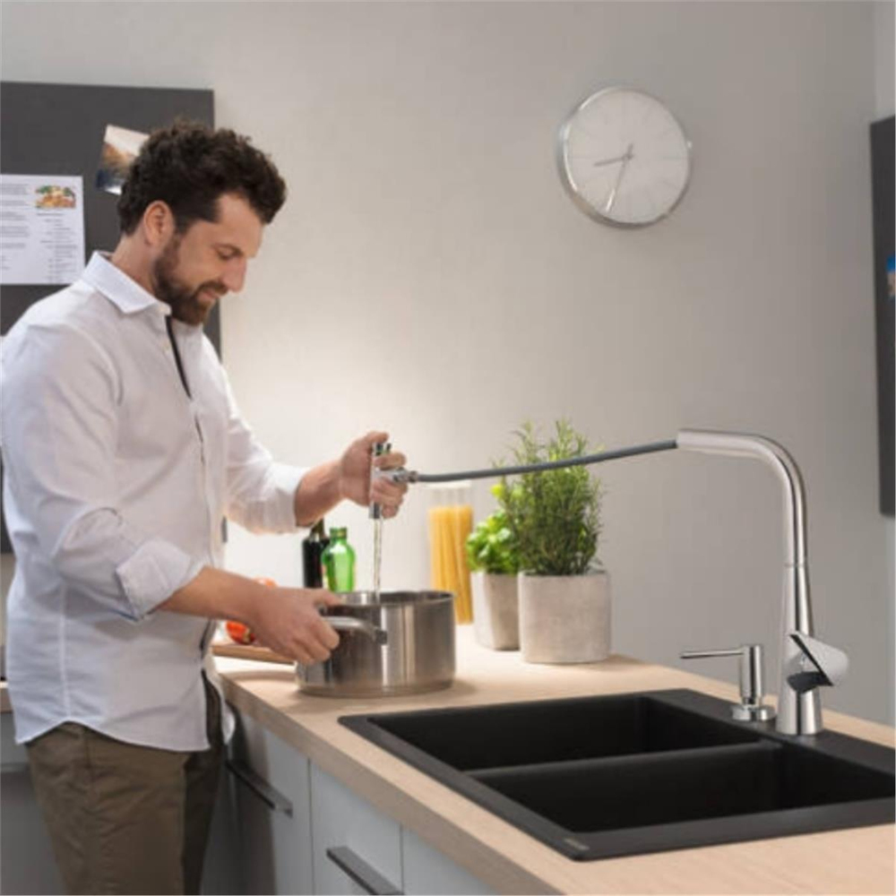 Hansgrohe S510-F770 SilicaTec Ankastre Granit Eviye 370/370 Beton Grisi