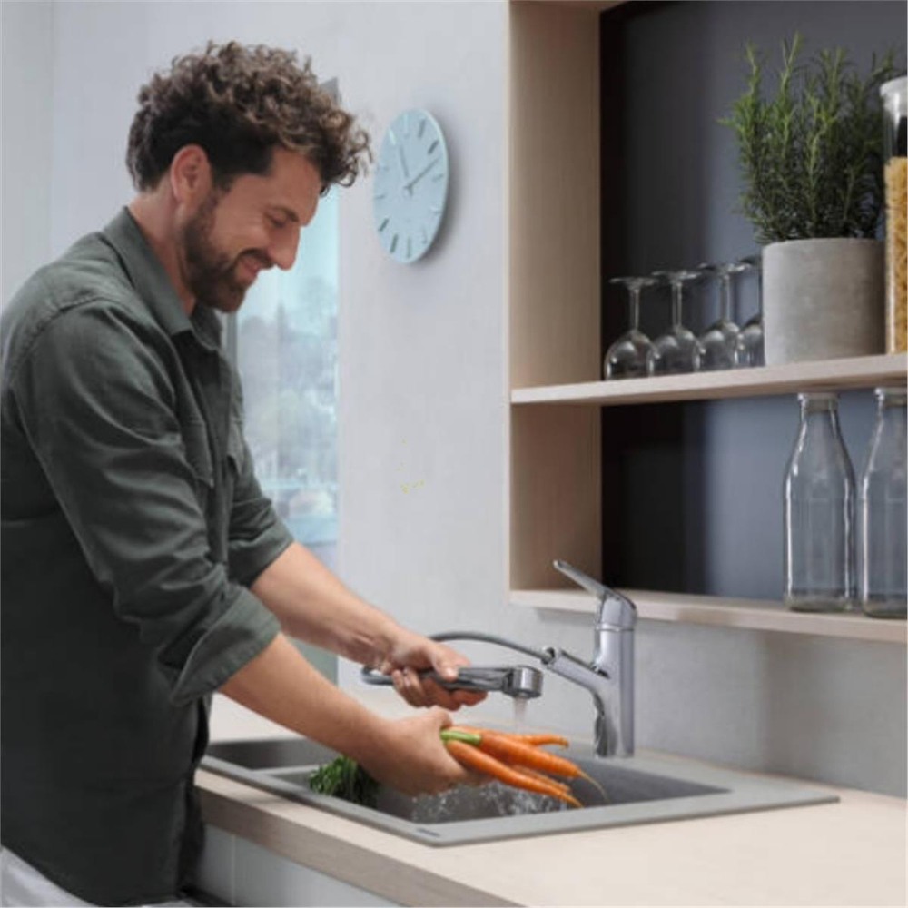 Hansgrohe S510-F635 SilicaTec Ankastre Granit Eviye 180/450 Beton Grisi