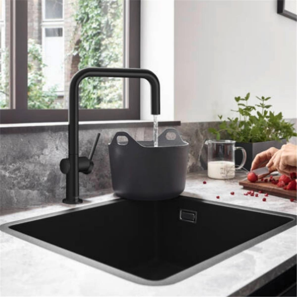 Hansgrohe S510-U450 SilicaTec Tezgahaltı Granit Eviye 450 Grafit Siyahı