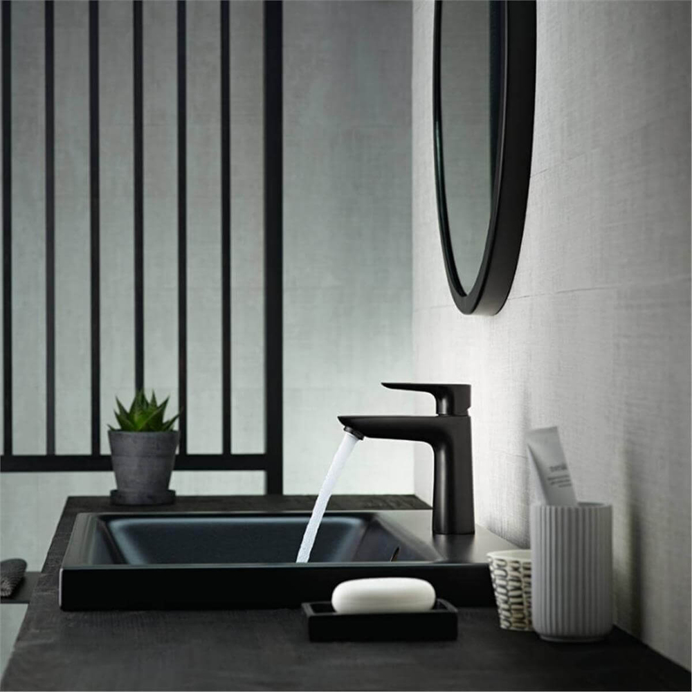 Hansgrohe Talis E Tek Kollu Lavabo Bataryası 110 Kumandalı Satin Siyah