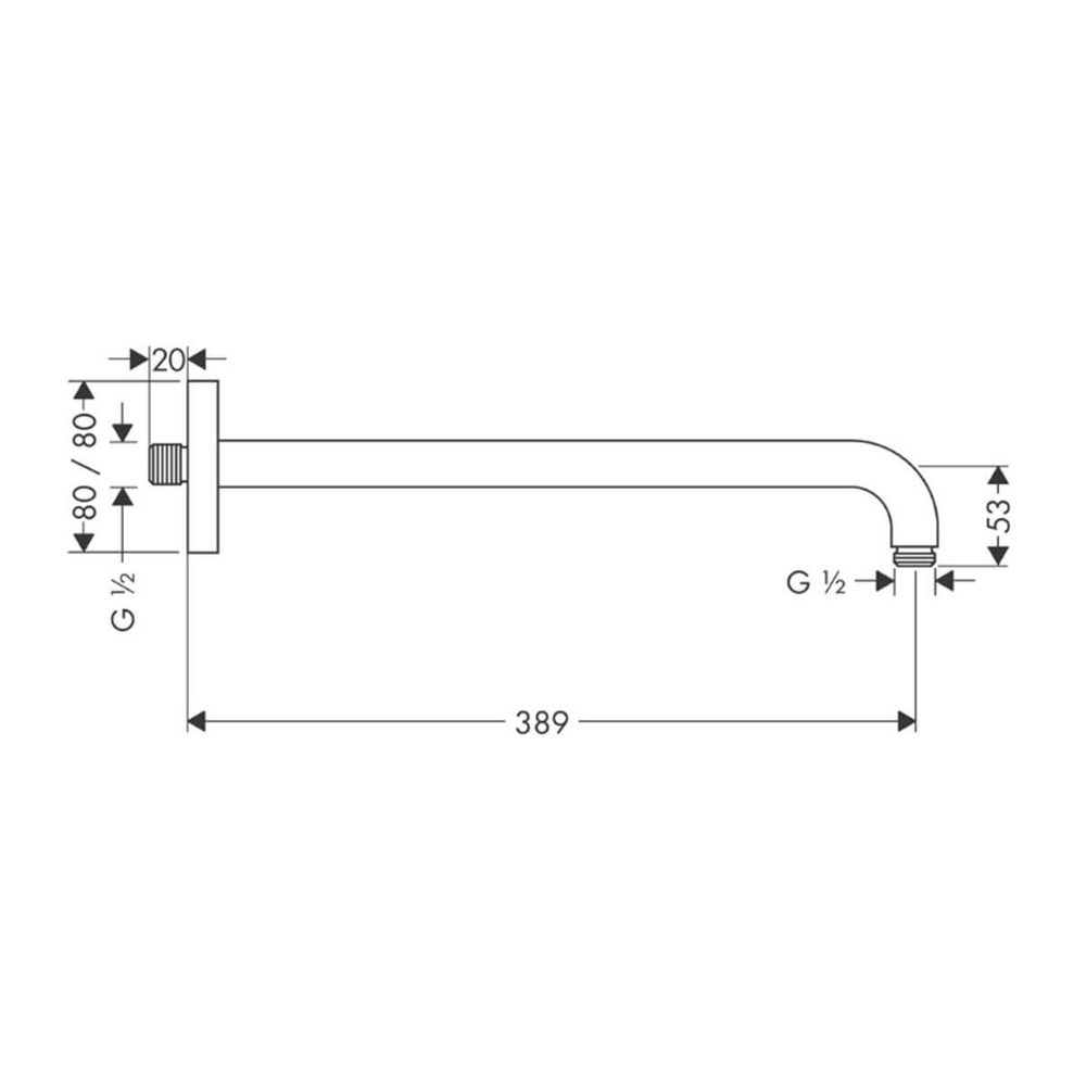 Hansgrohe Duş Dirseği E 38.9 cm Krom