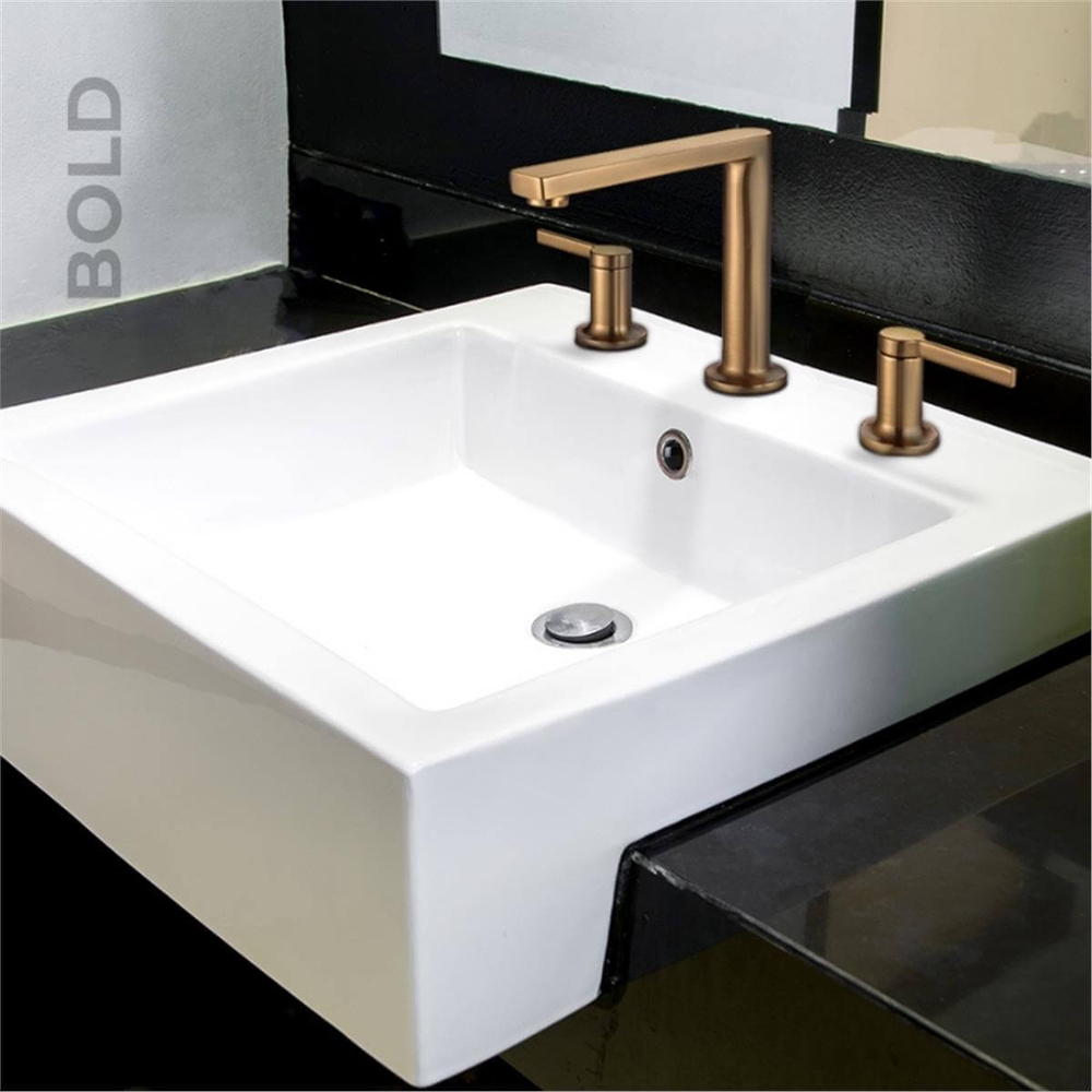 Newarc Bold 3 Delikli Lavabo Bataryası Mat Altın