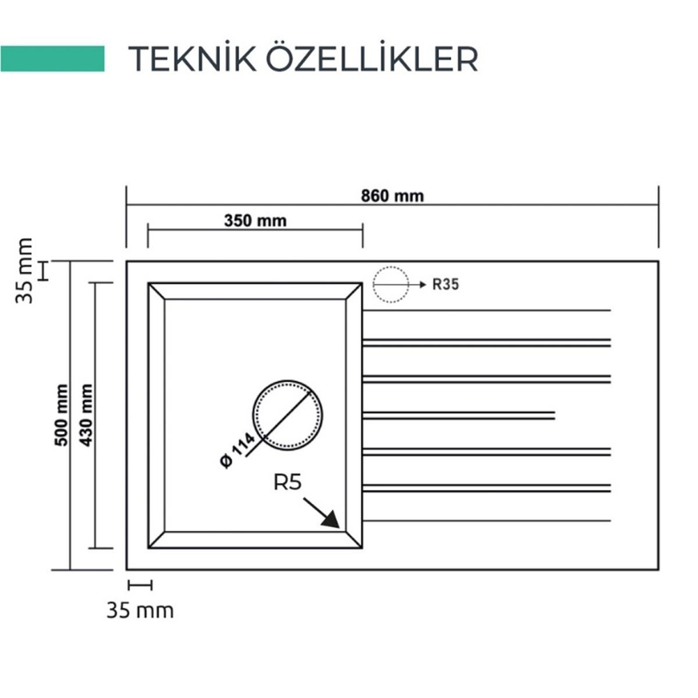 P004 TROYA 86 Gri Granit Evye