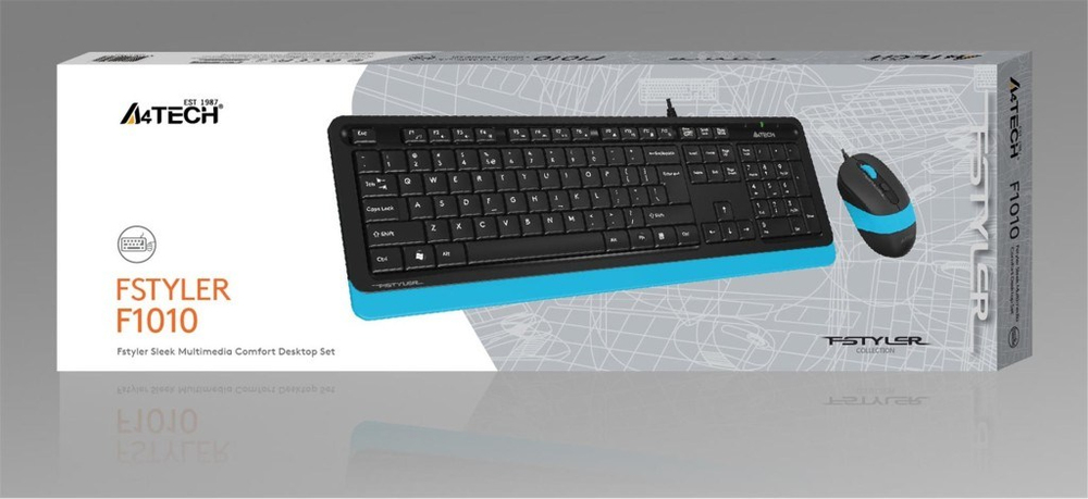 A4TECHA4 Tech F1010 Q Usb Mavi Fn-Mm Klv+Optik Mouse  Set4711421943161
