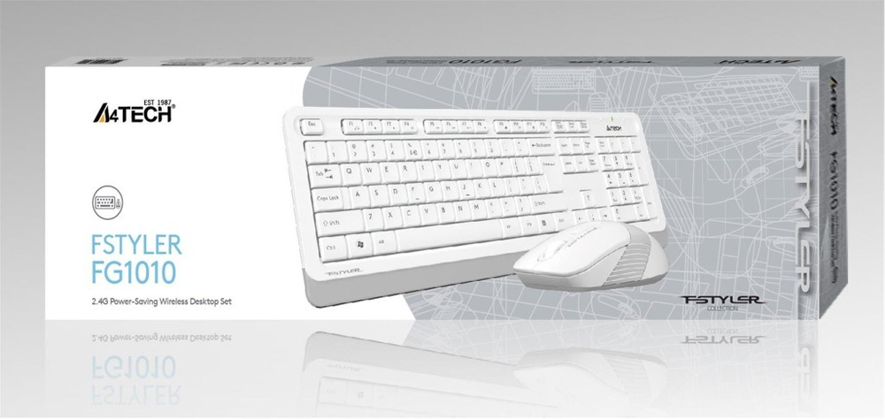 A4TECHA4 Tech Fg1010 2.4G Beyaz Q Fn-Mm Klv+Optik Mouse Set4711421943581