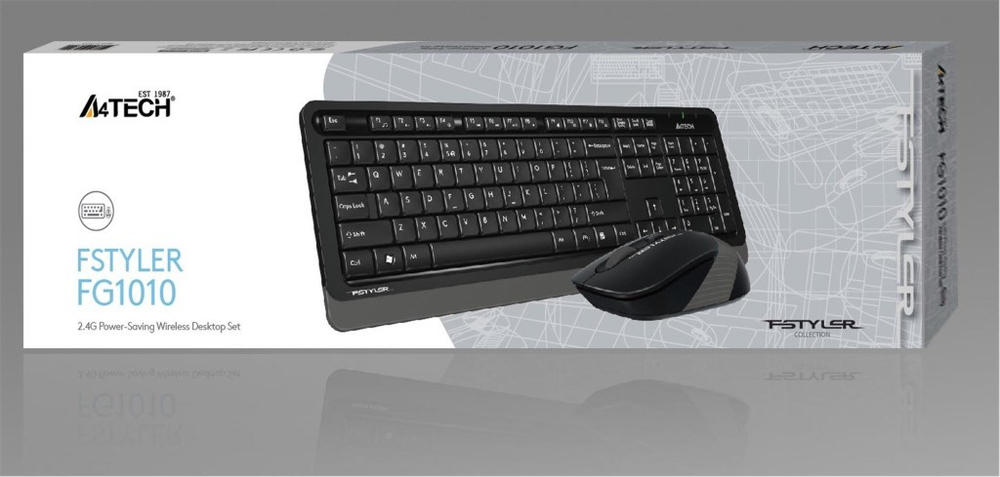 A4TECHA4 Tech Fg1010 2.4G Gri Q Fn-Mm Klv+Optik Mouse Set4711421943512