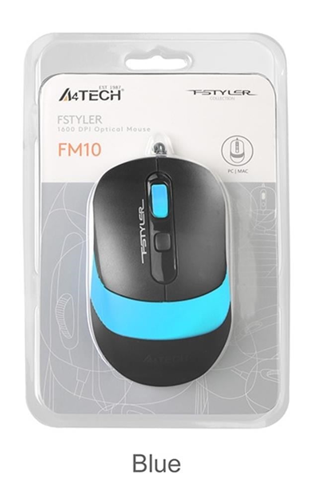 A4TECHA4 Tech Fm10 Usb Fstyler Mavi Optik 1600 Dpı Mouse4711421942041