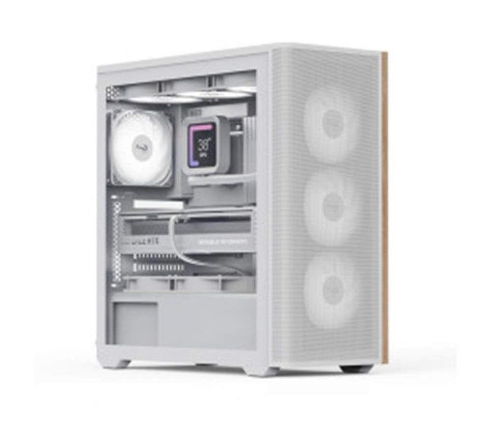 AEROCOOLAerocool AE D501A WH 4x12cm  Fanlı Ahşap Ön Panel Tempered Cam Yan ve Mesh Ön Panel, USB Type-C,ATX4711099479719