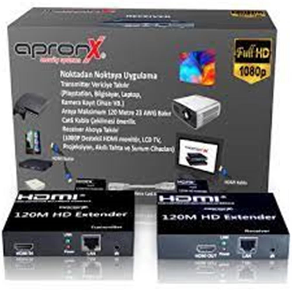 APRONXApronx APX-USB120M-B Cat5e-Cat6 120 metre FullHd 1080P HDMI Extender2022062823425
