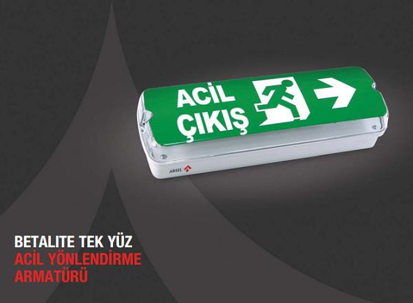 ArselArsel Betalite AEB-03213-L Acil Çıkış Yönlendirme Armatürü Sürekli ve Kesintide 180 Dak. Yanan 20xF LEDAEB-03213-L