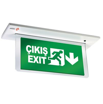 ArselArsel Sfs Sıva Altı SFS30-3-L-SA Acil Çıkış Yönlendirme Armatürü Sürekli ve Kesintide 180 Dak. Yanan 10xF LEDSFS30-3-L-SA