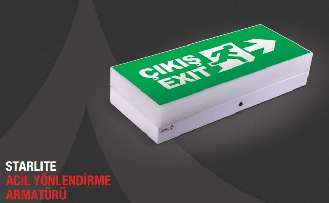 ArselArsel Starlite AE-01213-L Acil Çıkış Yönlendirme Armatürü Sürekli ve Kesintide 180 Dak. Yanan 500 Lümen LEDAE-01213-L