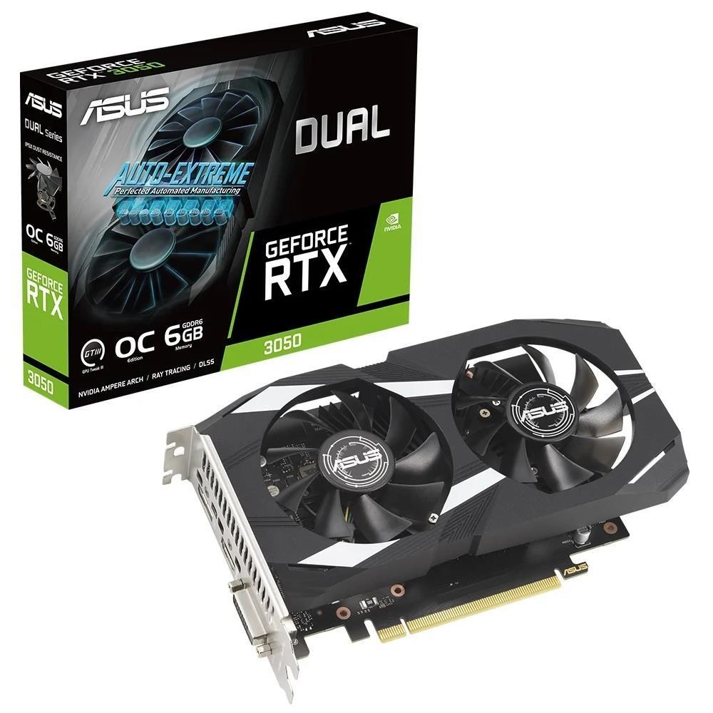 ASUSAsus Dual GeForce RTX3050 OC DUAL-RTX3050-O6G NVIDIA 6GB GDDR6 96Bit DX12 Gaming Ekran Kartı4711387470633