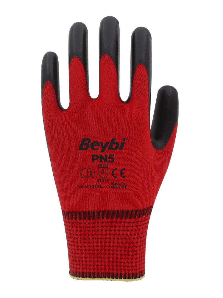 BEYBİBeybi Nitril PMK PN5 Kırmzı Siyah 10 Beden 12li Paket8681780022462