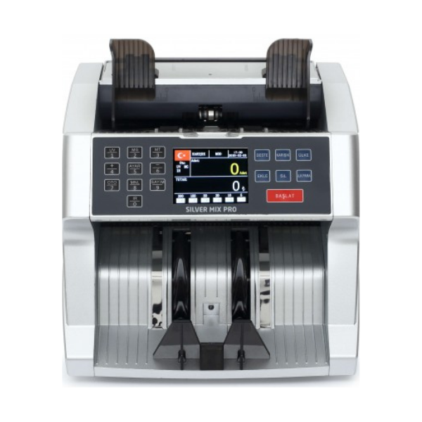 Bill CounterBill Counter Silver Mix Pro Para Sayma Makinesi TL Karışık Sayım, Euro ve USD Adet SayımSilver Mix Pro