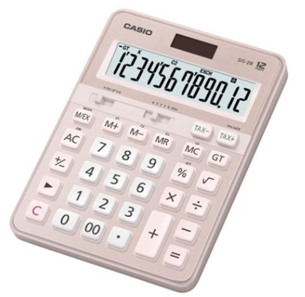 CasioCasio DS-2B-PK Pembe Profesyonel 12 Hane Masa Üstü Hesap Makinesi4549526619229