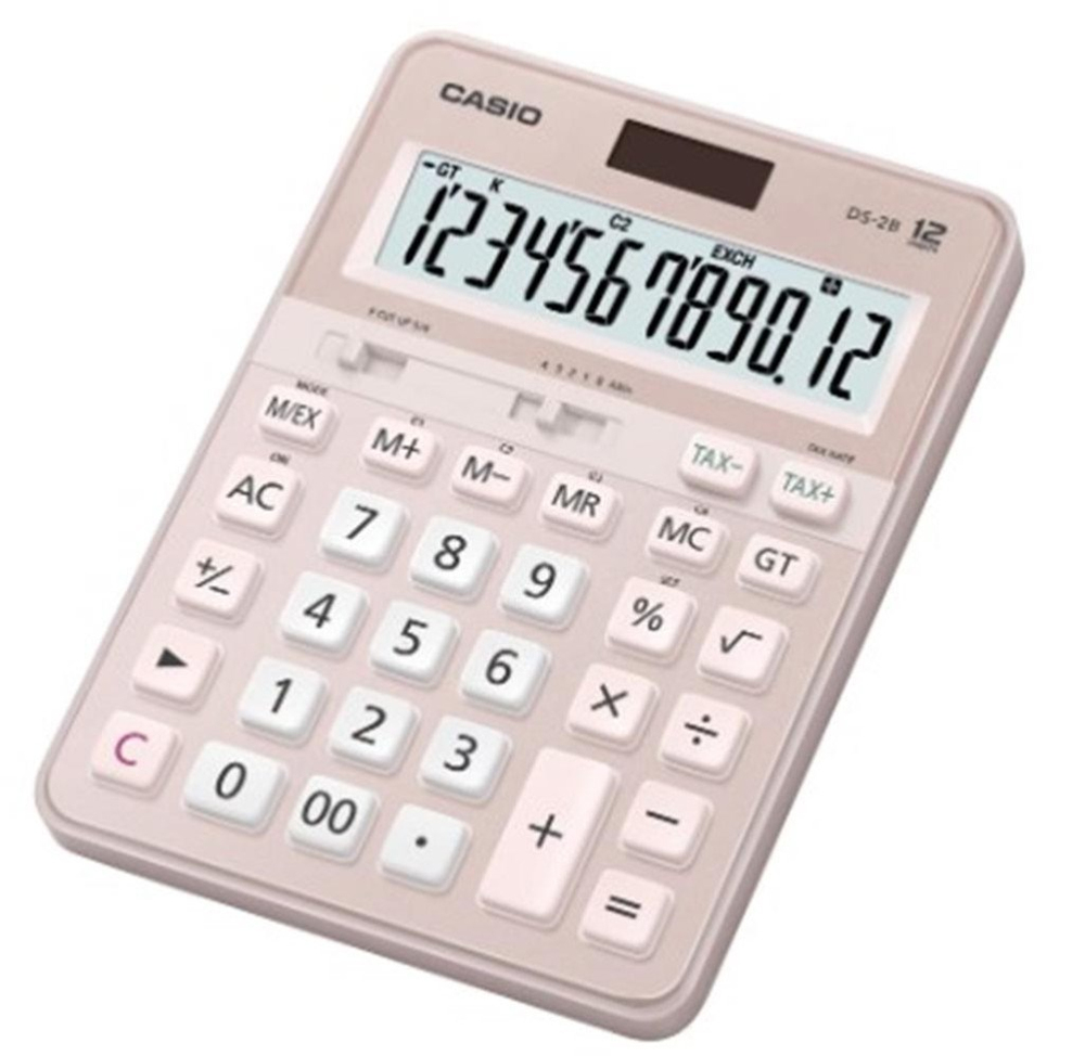 CasioCasio DS-2B-PK Pembe Profesyonel 12 Hane Masa Üstü Hesap Makinesi4549526619229