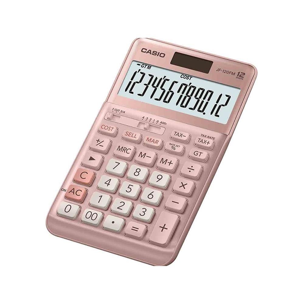 CASIOCasio JF-120FM-PK Pembe 12 Hane Masa Üstü Hesap Makinesi4549526701344