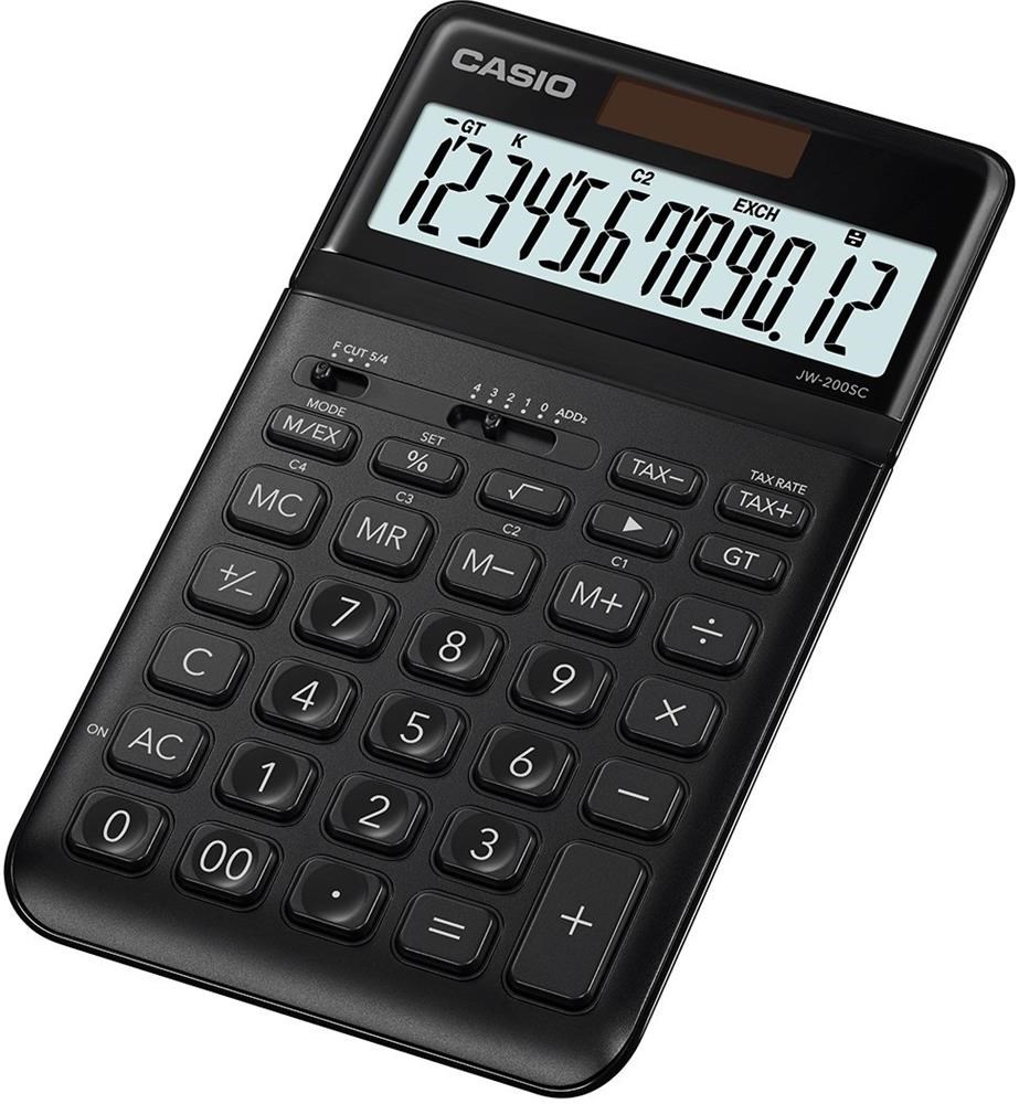 CasioCasio JW-200SC-BK 12 Hane Siyah Masa Üstü Hesap Makinesi4549526604300