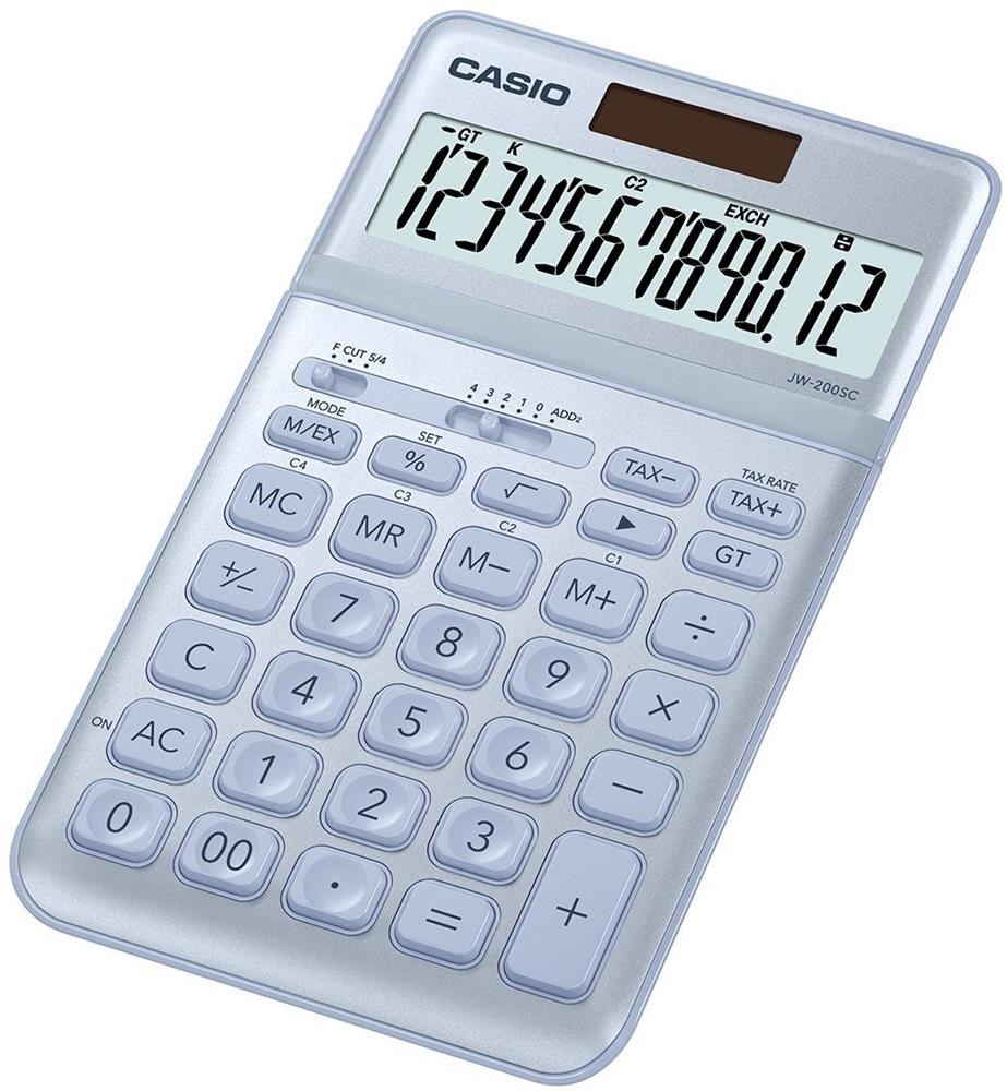 CasioCasio JW-200SC-BU 12 Hane Mavi Masa Üstü Hesap Makinesi4549526604348