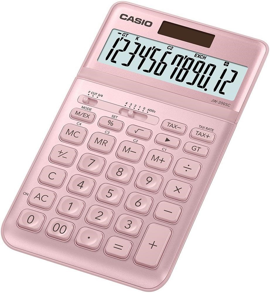 CasioCasio JW-200SC-PK 12 Hane Pembe Masa Üstü Hesap Makinesi4549526604317
