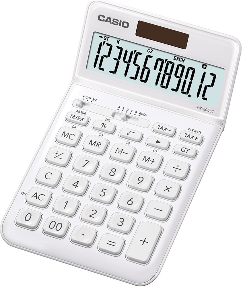 CasioCasio JW-200SC-WE 12 Hane Beyaz Masa Üstü Hesap Makinesi4549526604294