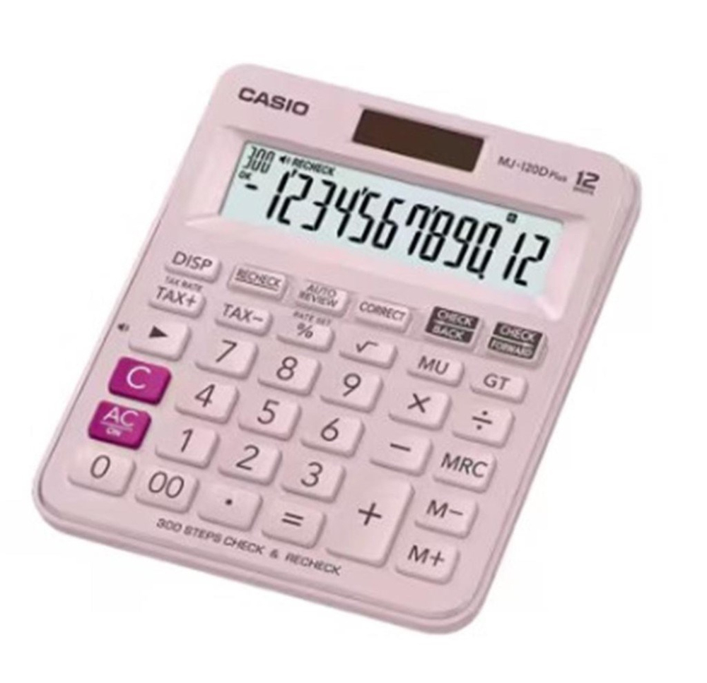 CasioCasio MJ-120D Plus Pembe İşlem Kontrollü 12 Hane Masa Üstü Hesap Makinesi4549526619236