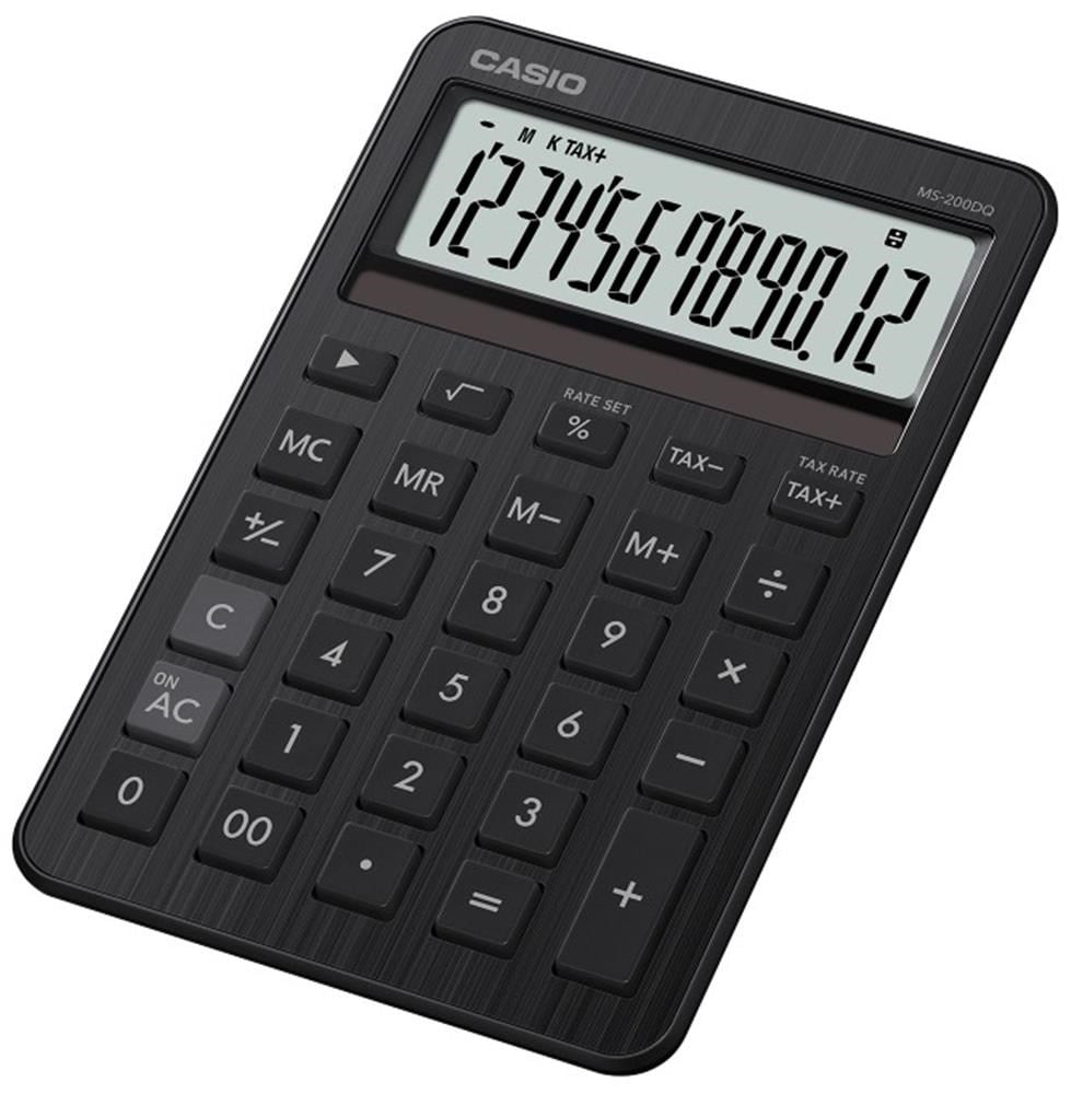 CasioCasio MS-200DQ-BK 12 Hane Beyaz Masa Üstü Hesap Makinesi4549526620935
