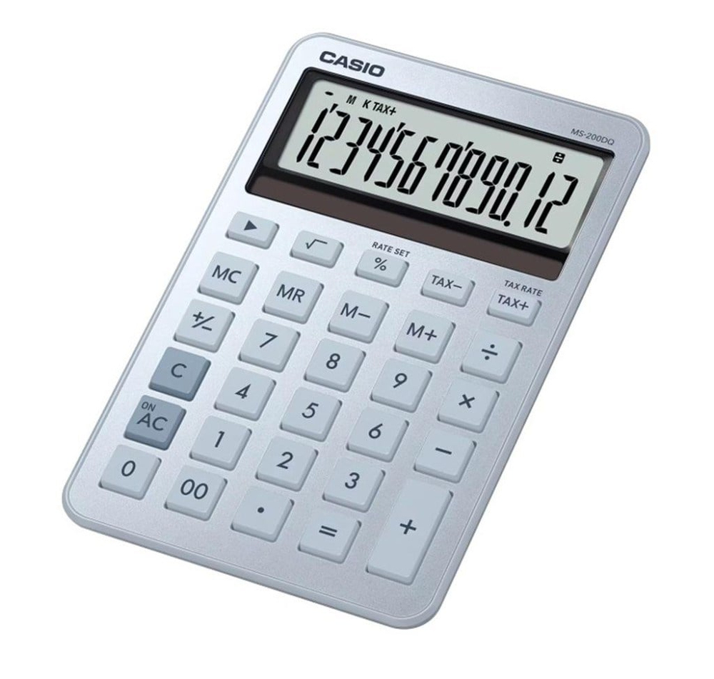 CasioCasio MS-200DQ-BU 12 Hane Buz Mavisi Masa Üstü Hesap Makinesi4549526620959