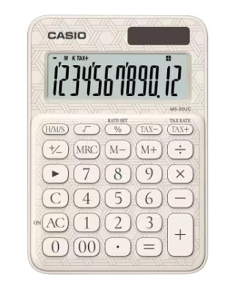 CasioCasio MS-20UC-JWE 12 Hane Beyaz Desenli Masa Üstü Hesap Makinesi4549526620522