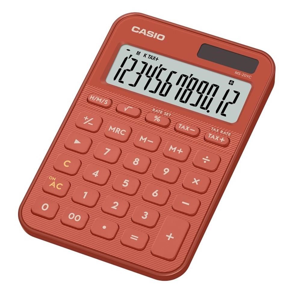CasioCasio MS-20YC-RD 12 Hane Kırmızı Masa Üstü Hesap Makinesi4549526621208