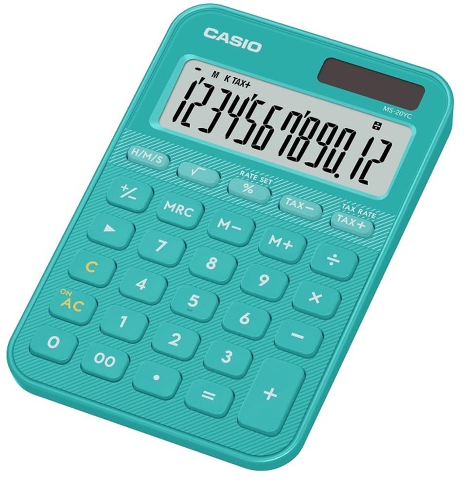 CasioCasio MS-20YC-TU 12 Hane Turkuaz Masa Üstü Hesap Makinesi4549526621246