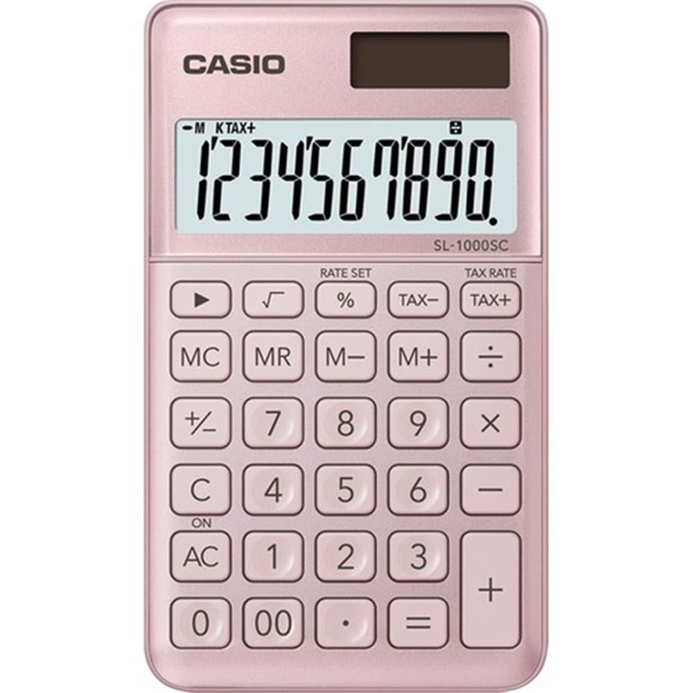 CASIOCasio SL-1000SC-PK Cep Tipi 10 Hane Pembe Hesap Makinesi4549526604072