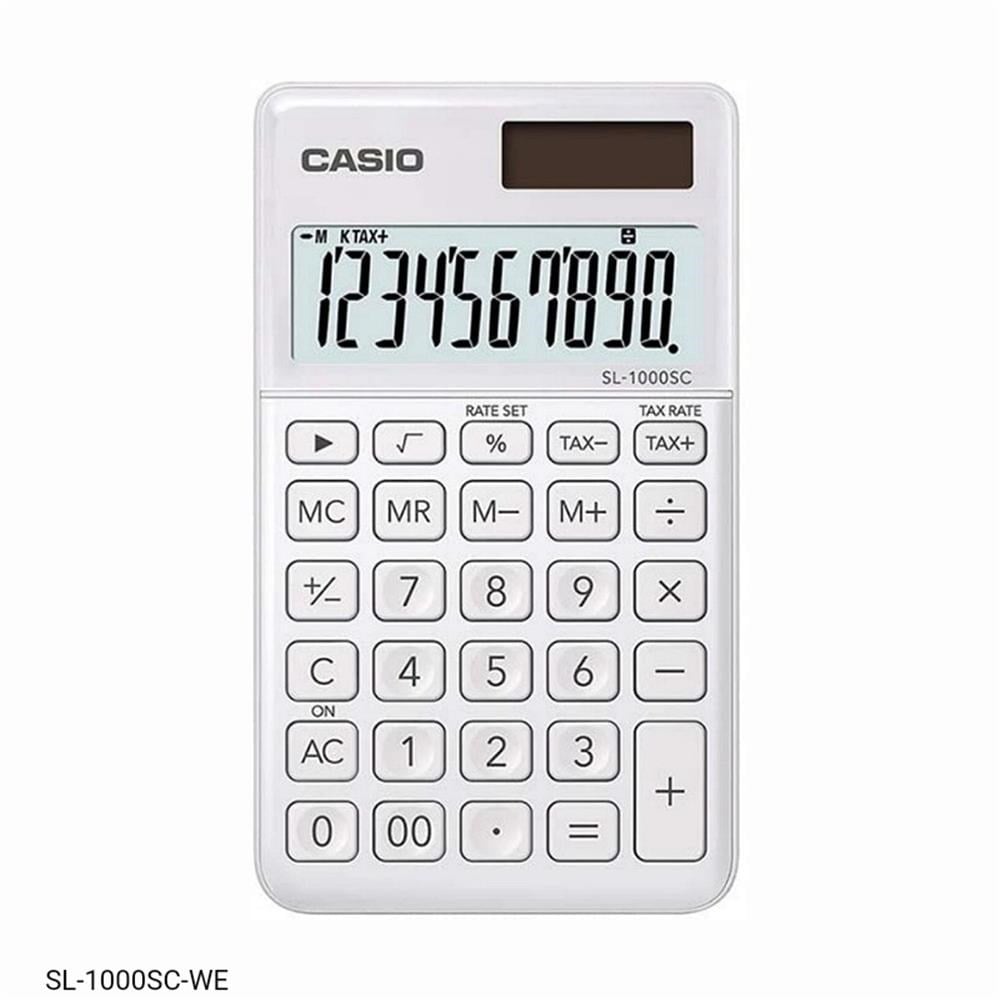 CasioCasio SL-1000SC-WE Cep Tipi 10 Hane Beyaz Hesap Makinesi4549526604058