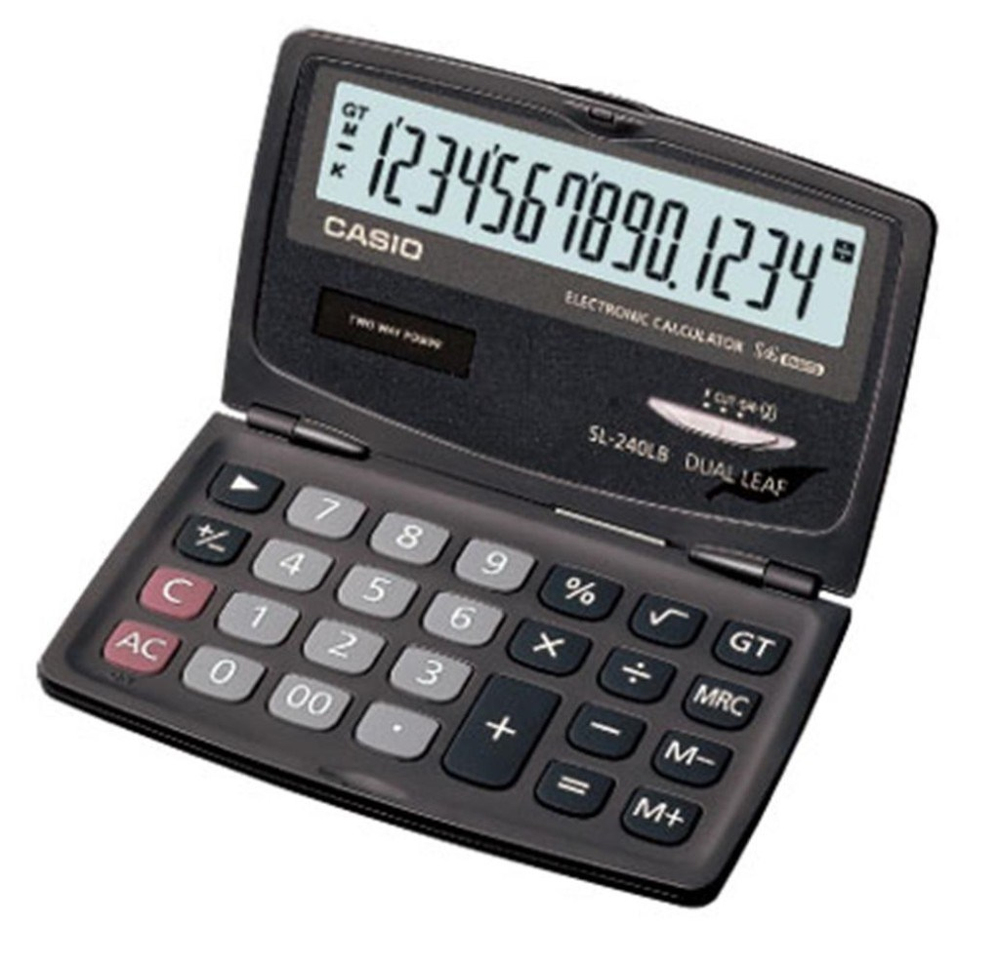 CasioCasio SL-240LB 14 Hane Cep Tipi Kapaklı Hesap Makinesi4971850162810