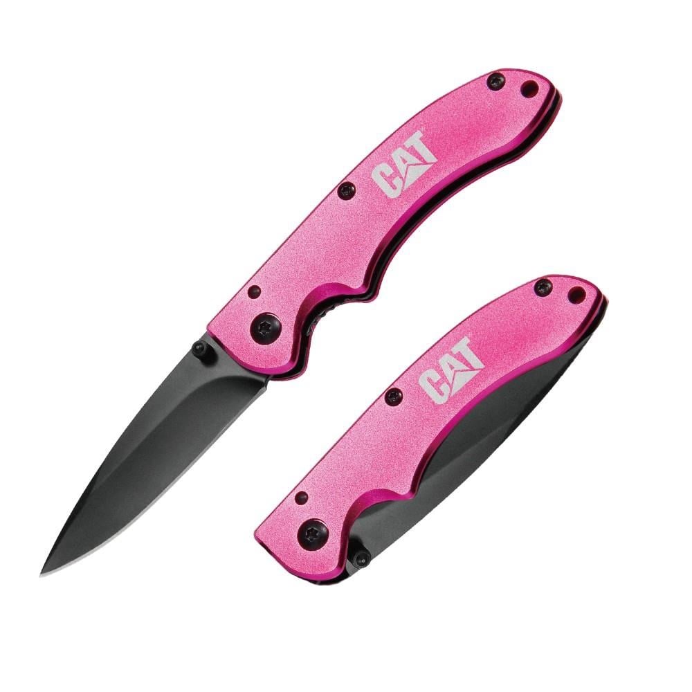 CATCAT DA980060 Kemer Askı Kancalı Katlanabilir 15CM Paslanmaz Çelik Pembe Kamp ÇakısıDA980060