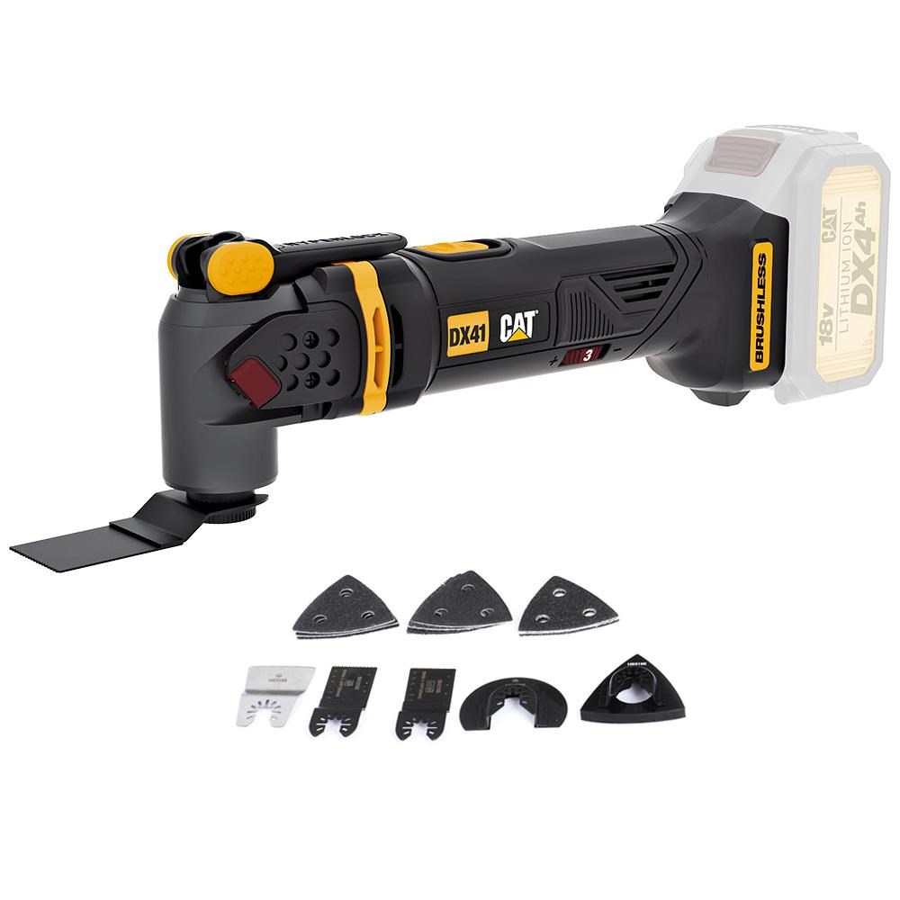 CATCAT DX41B 18Volt Kömürsüz Profesyonel Çok Amaçlı Devir Ayarlı Raspalama+14 Adet Aksesuar (Akü Dahil Değildir)DX41B