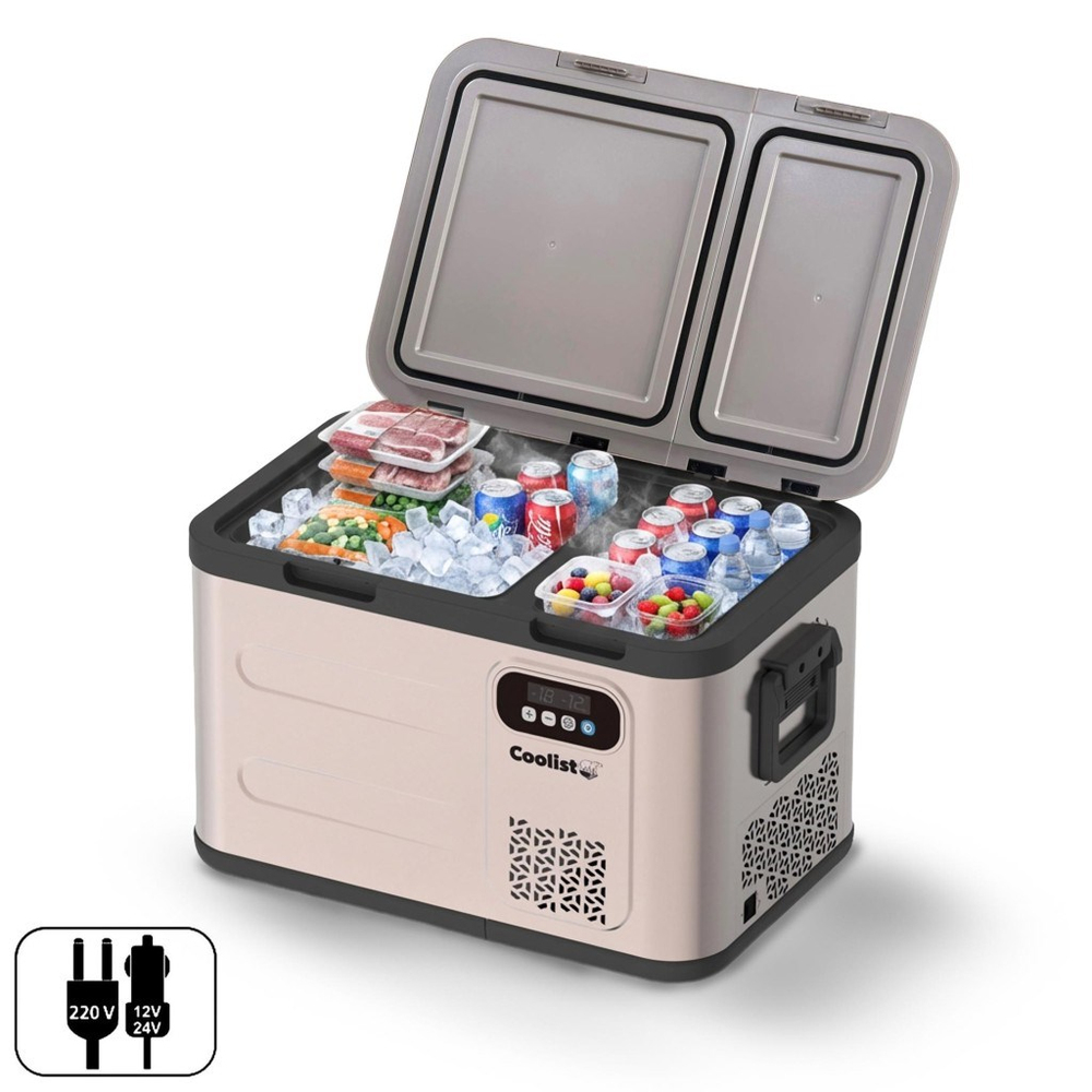 CoolistCoolist CLK40D 12/24V/220Volt 39 Litre Çift Bölmeli Outdoor Kompresörlü Bluetooth Bağlantılı Oto BuzdolabıCLK40D