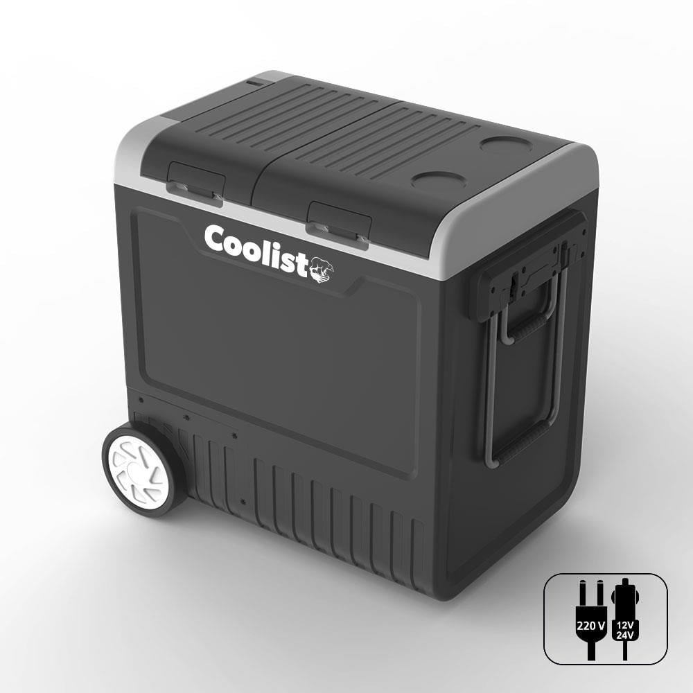 CoolistCoolist CLK65W 12/24Volt 220Volt 65 Litre Çift Bölmeli Tekerlekli Outdoor Kompresörlü Oto Buzdolabı/DondurucuCLK65W