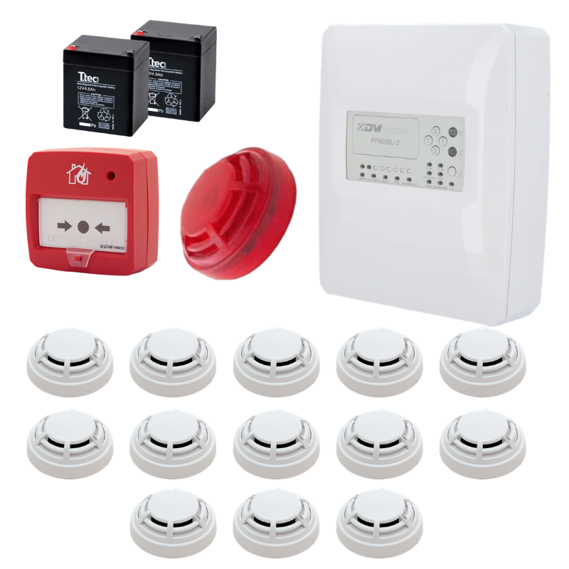 DMTechDMTech FP9000L-2-13 Konvansiyonel Sistem Yangın Alarm Seti 13 LüFP9000L-2-13