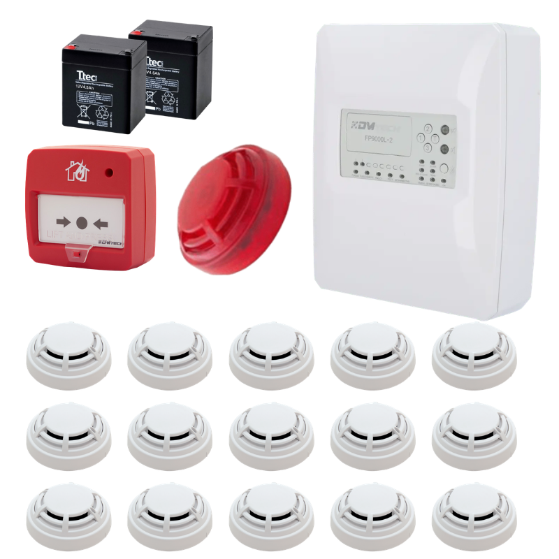 DMTechDMTech FP9000L-2-15 Konvansiyonel Sistem Yangın Alarm Seti 15 LiFP9000L-2-15
