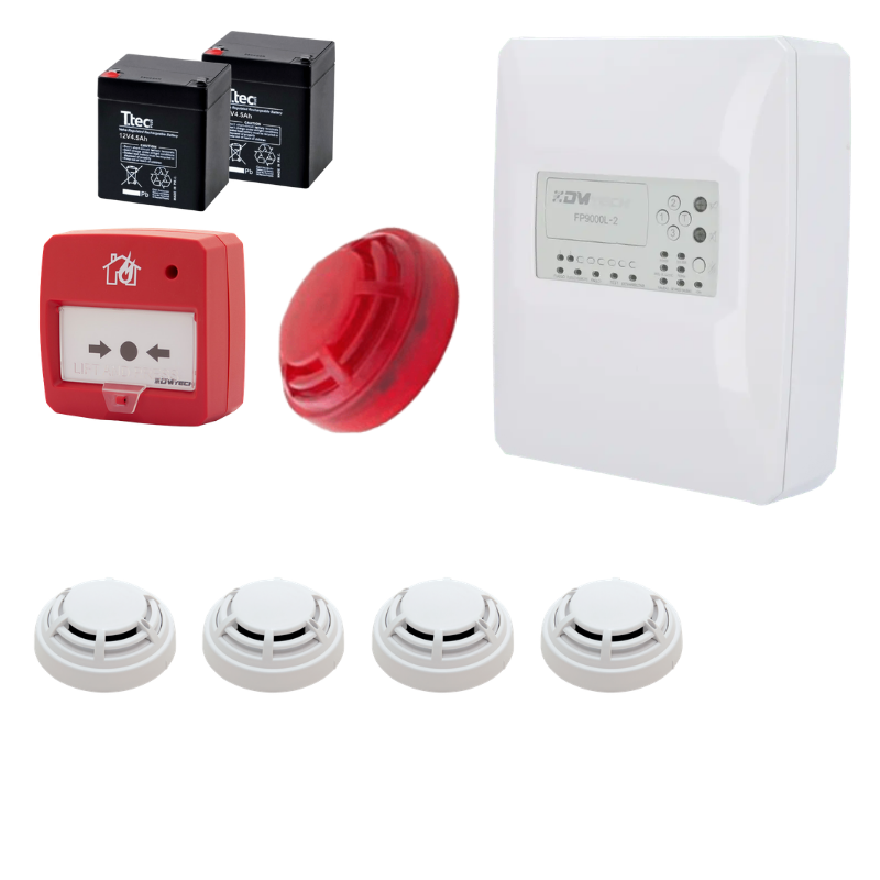 DMTechDMTech FP9000L-2-4 Konvansiyonel Sistem Yangın Alarm Seti 4 LüFP9000L-2-4