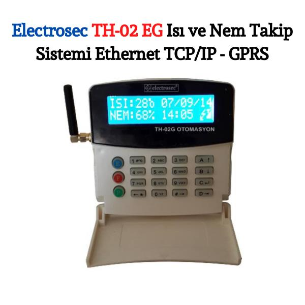 ElectrosecElectrosec TH-02EG 1 Kanal Isı ve Nem Takip Sistemi Ethernet TCP / IP - GPRS Alarm ve Otomasyon Sistemi + 1 Adet Isı Nem Probu +16V AdaptörME-TH-02EG