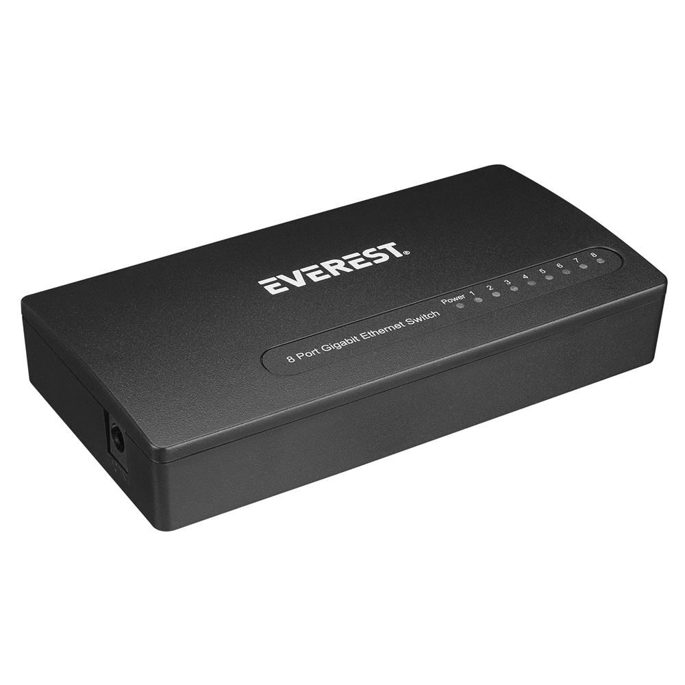 EVERESTEverest EVERLINK ESW-808 8 Port 10-100-1000Mbps Gigabit Ethernet Masaüstü Ethernet Switch Hub8680096114243