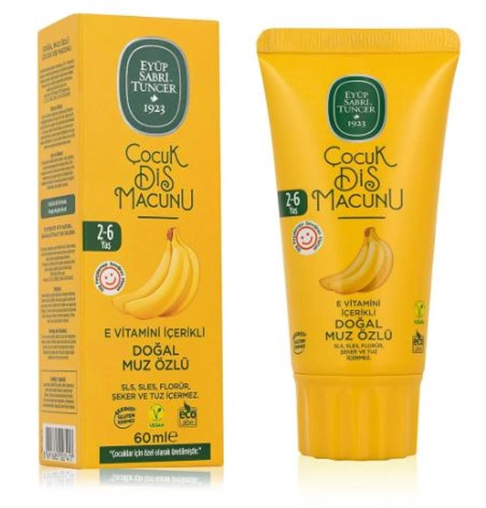 EYÜP SABRİ TUNCEREyüp Sabri Tuncer Doğal Muz Özlü 2-6 Yaş Çocuk Diş Macunu 60 ml8691685027417