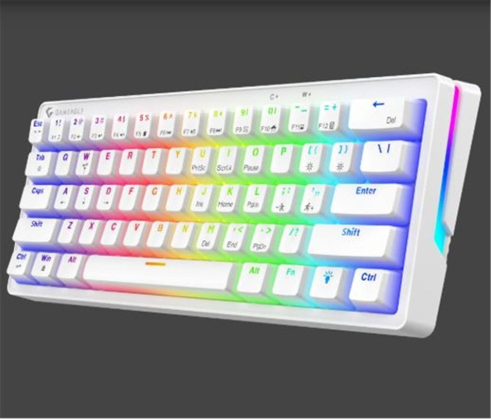 EVERESTGameagle GE2015 Poseıdon RGB Kablolu Us Layout Mekanik Beyaz Oyuncu Klavyesi8683783020155