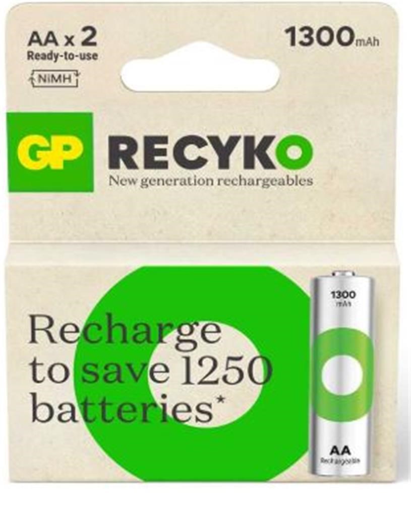 GPGP AA 1300 mAh Şarjlı Kalem Pil 2'li Paket GP130AAHCEMTR-2GB4891199186493