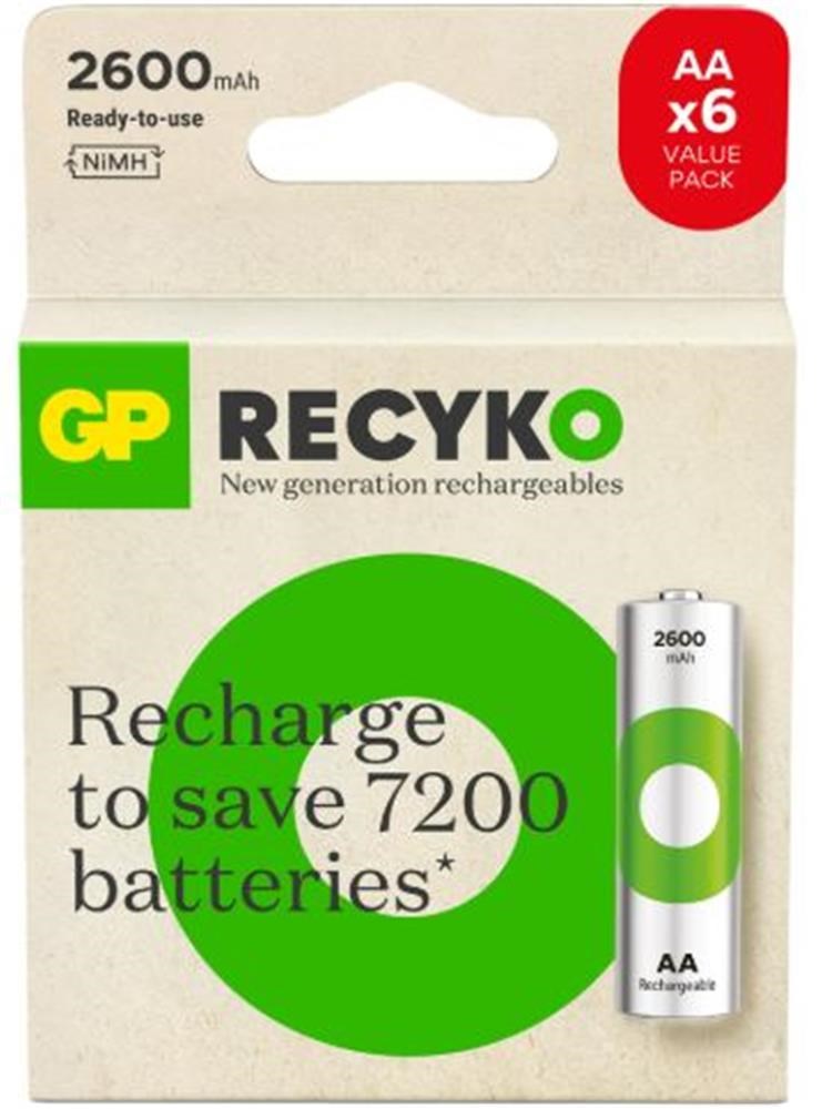 GPGP AA 2600 mAh Şarjlı Kalem Pil 4+2'li Paket GP270AAHCE4-24891199197857