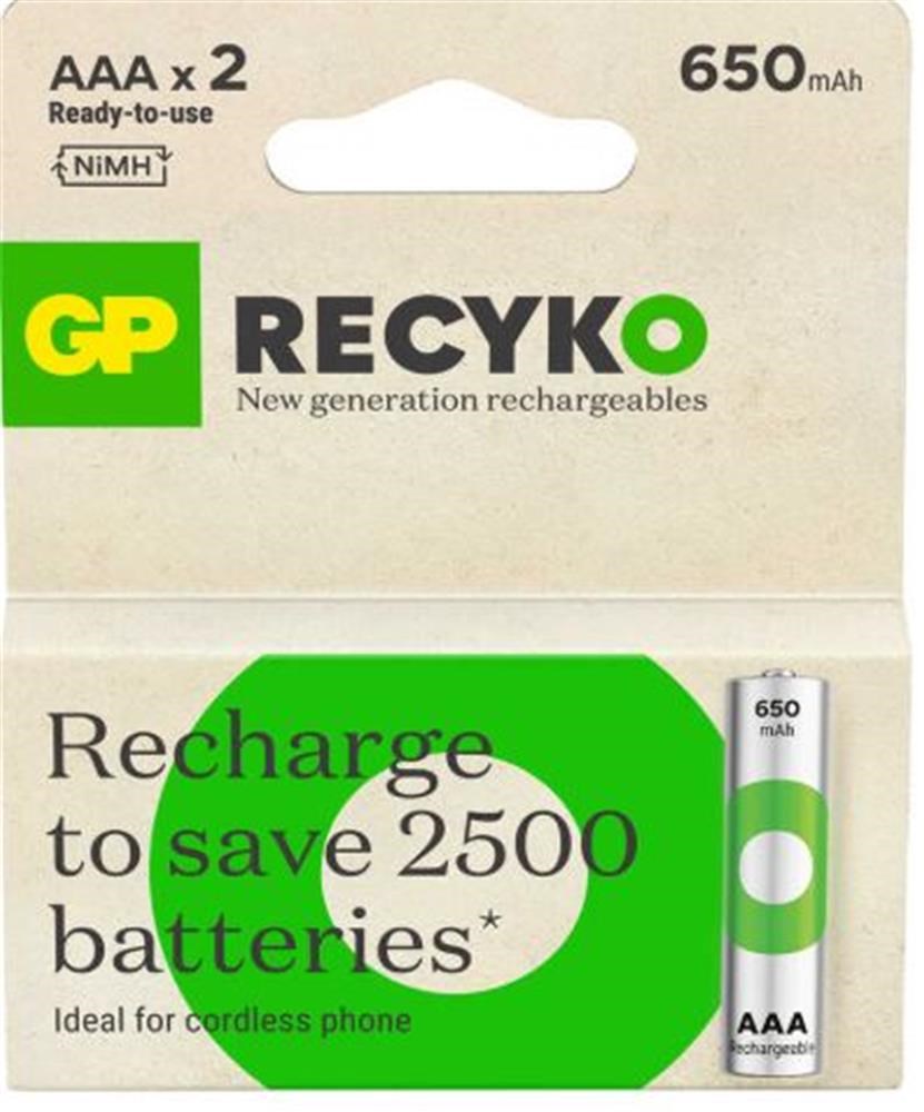 GPGP AAA 650 mAh Şarjlı İnce Kalem Pil 2'li Paket GP65AAAHCHP-BU24891199212666